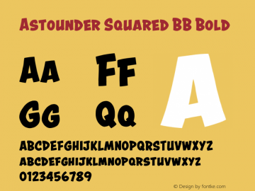 Astounder Squared BB Bold Version 1.000 Font Sample