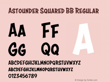 Astounder Squared BB Regular Version 1.000 Font Sample