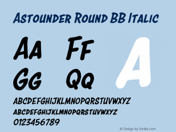 Astounder Round BB Italic Version 1.000图片样张