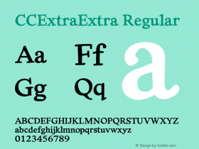 CCExtraExtra Regular Version 1.00 2014 Font Sample