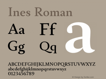 Ines Roman Version 1.000 Font Sample