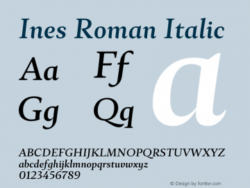 Ines Roman Italic Version 3.001图片样张