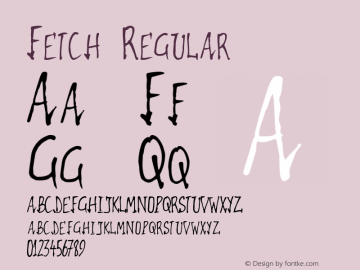 Fetch Regular Macromedia Fontographer 4.1 21/10/99 Font Sample