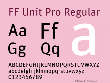 FF Unit Pro Regular Version 7.504; 2010; Build 1022;com.myfonts.easy.fontfont.unit-pro.pro-regular.wfkit2.version.4fAr图片样张