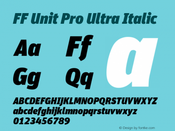 FF Unit Pro Ultra Italic Version 7.504; 2010; Build 1021;com.myfonts.fontfont.unit-pro.pro-ultra-italic.wfkit2.4gJb Font Sample