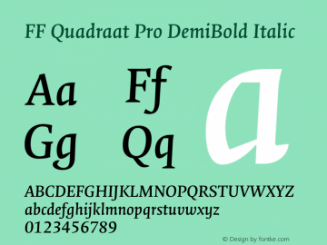 FF Quadraat Pro DemiBold Italic Version 7.504; 2011; Build 1022;com.myfonts.easy.fontfont.ff-quadraat.pro-demi-bold-italic.wfkit2.version.4gJv图片样张