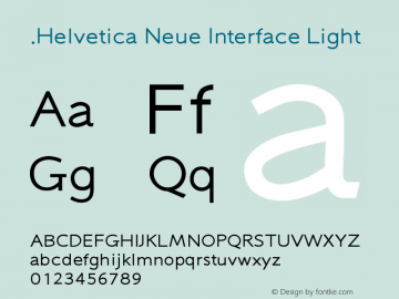 .Helvetica Neue Interface Light 10.0d35e1图片样张
