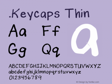 .Keycaps Thin 10.0d12e1 Font Sample