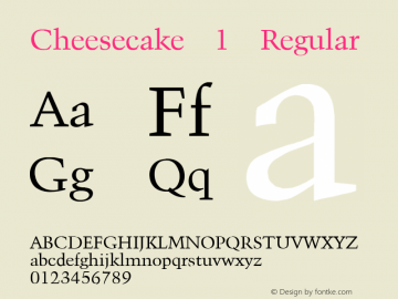 Cheesecake 1 Regular Converted from D:\FONTTEMP\ACTIVA.TF1 by ALLTYPE Font Sample