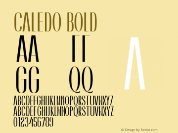 Caledo Bold Version 002.000 Font Sample