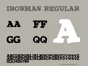 IronMan Regular 2 Font Sample