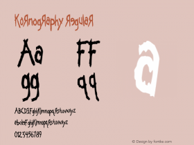 KoRnOgRaPhY Regular Fusion Multimedia Font Creator Version 1.0a图片样张