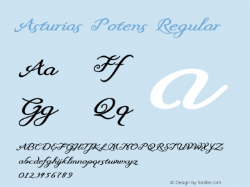 Asturias Potens Regular Version 1.00 Font Sample