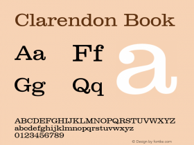Clarendon Book Version 1.3 (Hewlett-Packard) Font Sample