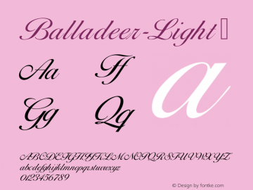 Balladeer-Light ☞ Version 1.20;com.myfonts.easy.profonts.balladeer.light.wfkit2.version.46Mf Font Sample