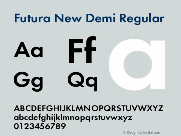 Futura New Demi Font Family|Futura New Demi-Sans-Serif Typeface.