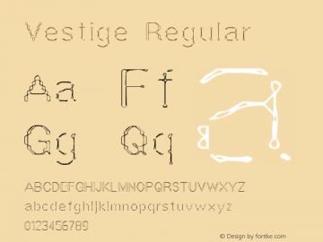 Vestige Regular 1 Font Sample