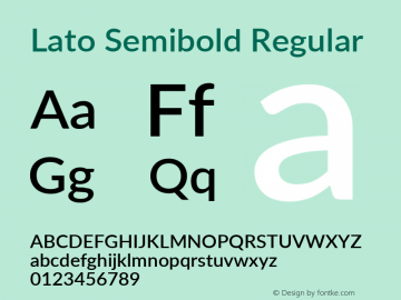 Lato Semibold Regular Version 2.010; 2014-09-01; http://www.latofonts.com/图片样张