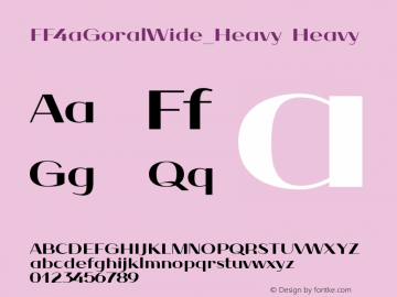 FF4aGoralWide_Heavy Heavy Version 1 Font Sample