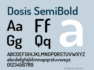Dosis SemiBold Version 1.007 Font Sample