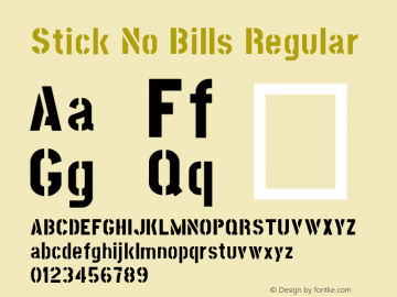 Stick No Bills Regular Version 001.000 Font Sample