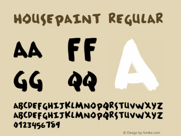 HousePaint Regular Version 1.000;PS 001.000;hotconv 1.0.38 Font Sample