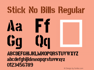 Stick No Bills Regular Version 001.000图片样张