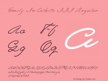 Emily In White III Regular Version 1.001 Font Sample