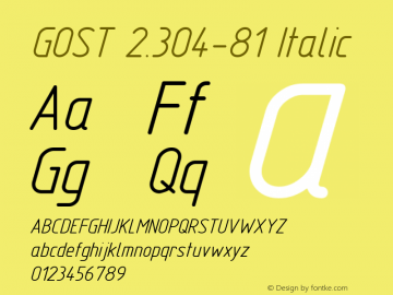 GOST 2.304-81 Italic 0.4图片样张