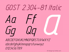 GOST 2.304-81 Italic 0.4 Font Sample