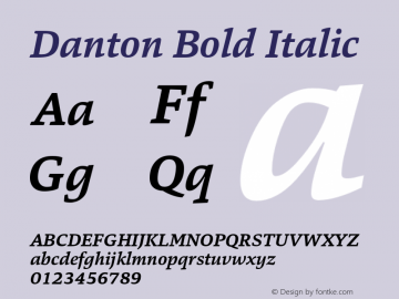 Danton Bold Italic Version 1.000;com.myfonts.easy.hoftype.danton.bold-italic.wfkit2.version.4nFB Font Sample