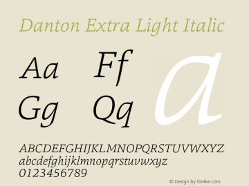 Danton Extra Light Italic Version 1.000;com.myfonts.easy.hoftype.danton.extra-light-italic.wfkit2.version.4nFJ Font Sample