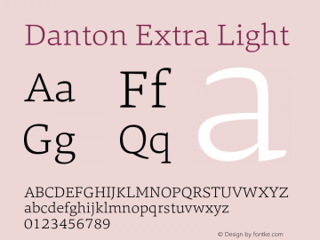 Danton Extra Light Version 1.000;com.myfonts.easy.hoftype.danton.extra-light.wfkit2.version.4nFK Font Sample