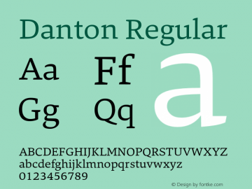 Danton Regular Version 1.000;com.myfonts.easy.hoftype.danton.regular.wfkit2.version.4nFF Font Sample