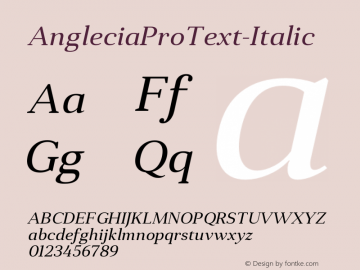 AngleciaProText-Italic ☞ Version 001.000;com.myfonts.easy.konstantynov.anglecia-pro.text-italic.wfkit2.version.47MF图片样张