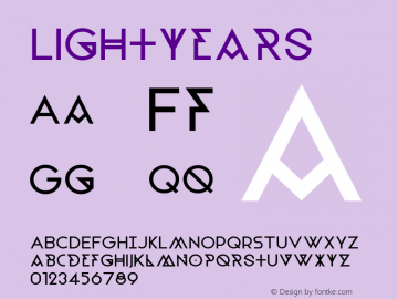 Lightyears ☞ 1.000;com.myfonts.easy.matchandkerosene.lightyears.regular.wfkit2.version.3BSd图片样张