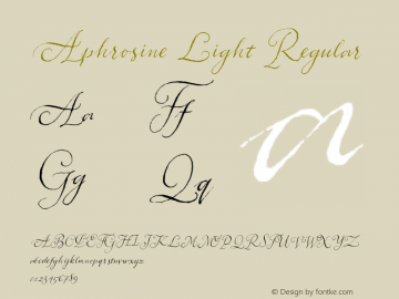 Aphrosine Light Regular Version 1.000 Font Sample