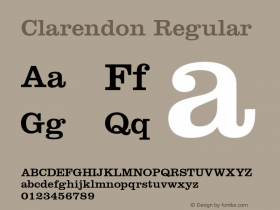 Clarendon Regular 001.000 Font Sample