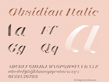 Obsidian Italic Version 1.200 Font Sample