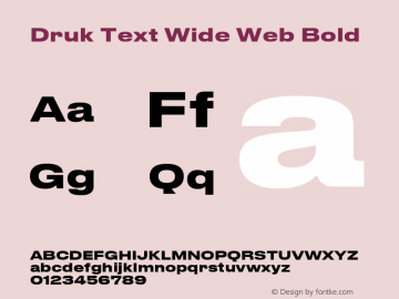 Druk Text Wide Web Bold Version 1.1 2015 Font Sample