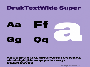 DrukTextWide Super Version 1.1 2015 Font Sample