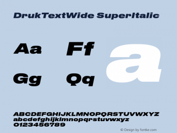 DrukTextWide SuperItalic Version 1.1 2015图片样张