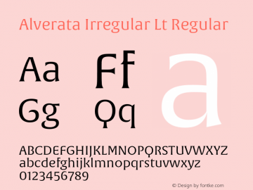 Alverata Irregular Lt Regular Version 1.001图片样张
