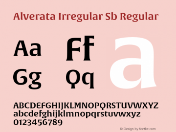 Alverata Irregular Sb Regular Version 1.000图片样张