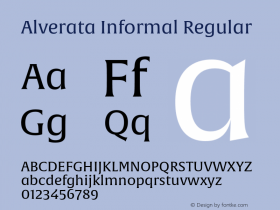 Alverata Informal Regular Version 1.000 Font Sample