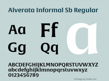 Alverata Informal Sb Regular Version 1.000图片样张