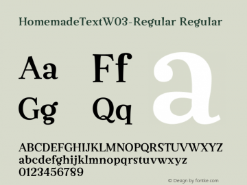HomemadeTextW03-Regular Regular Version 1.10 Font Sample