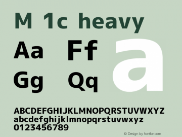M 1c heavy Version 1.018 Font Sample