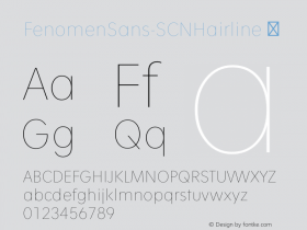 FenomenSans-SCNHairline ☞ Version 1.001;PS 001.001;hotconv 1.0.70;makeotf.lib2.5.58329;com.myfonts.easy.signature-type-foundry.fenomen-sans.scn-hairline.wfkit2.version.4nQx Font Sample