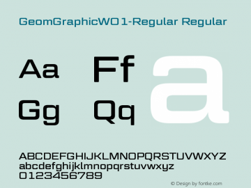 GeomGraphicW01-Regular Regular Version 1.00 Font Sample